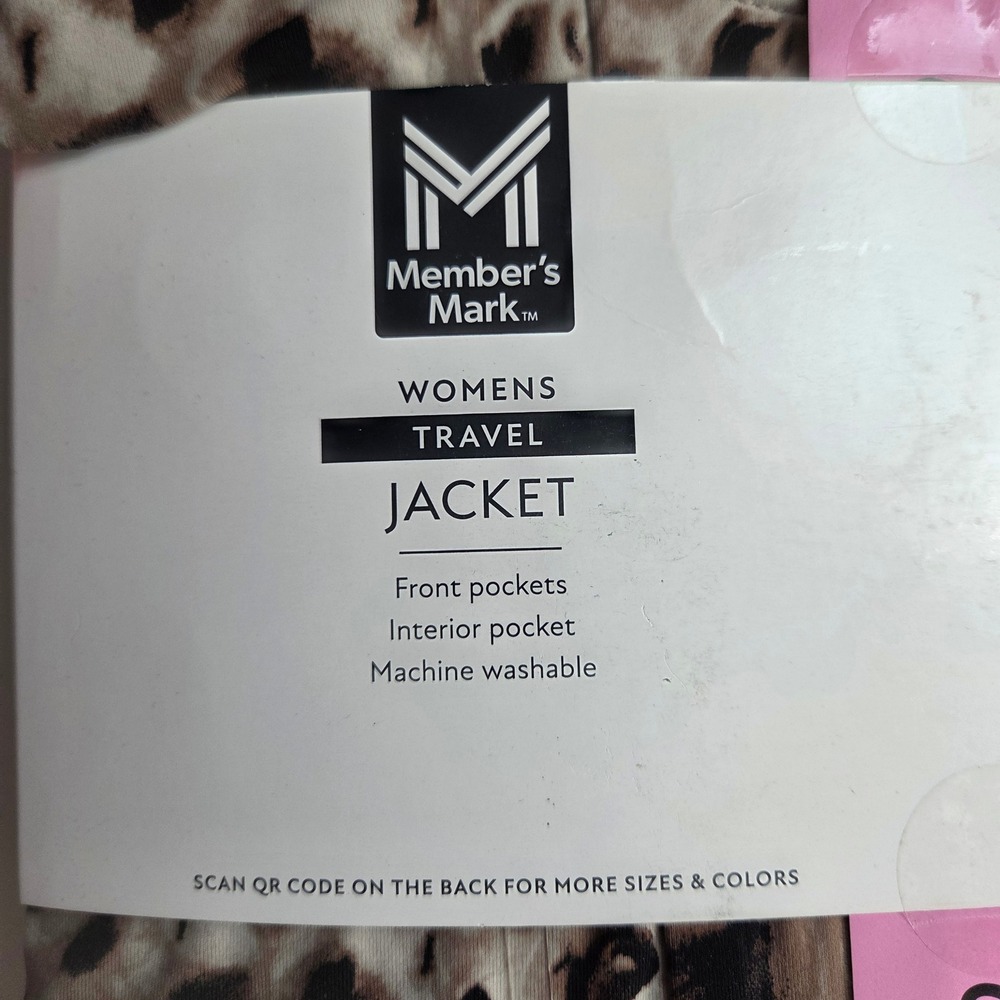 Members Mark‎ Womens Travel Jacket Small Leopard Print Full Zip Lightweight NWT - Picture 3 of 3